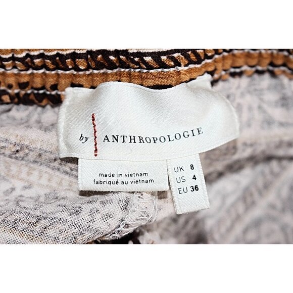 Anthropologie - Floral Print Linen Blend Joggers - Scarf Print - sz 4 - Picture 5 of 12